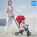 Tricycle Stroller for Toddler,Foldable Baby Tricycle,Kids Balance Bike with Push Handle,Toddlers Stroller Bike with 1 to 5 Years,7-in-1 Push Tricycle Bike for Kids (Red), Middle