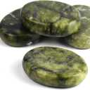 4Pcs Hot Massage Stones Set Natural Green Jade Heated Warmer Stone for Spa Massage 2.36 x 3.14in (6x8cm)