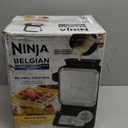 Ninja BW1001 NeverStick PRO Belgian Waffle Maker, Vertical Design, 5 Shade Settings, with Precision-Pour Cup & Chef-curated Recipe Guide, Black & Silver