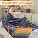 Heated Blanket Electric Twin, Soft Flannel Heating Blanket with 8 Hours Auto Off 10 Fast Heating Levels Machine Washable Sherpa Heated Blanket with Overheating Protection