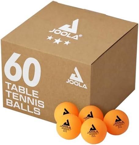 JOOLA Training 3 Star Table Tennis Balls 60 Pack - 40+mm Regulation Bulk Ping Pong Balls for Competition and Recreational Play - Fun as a Cat Toy - Indoor and Outdoor Compatible