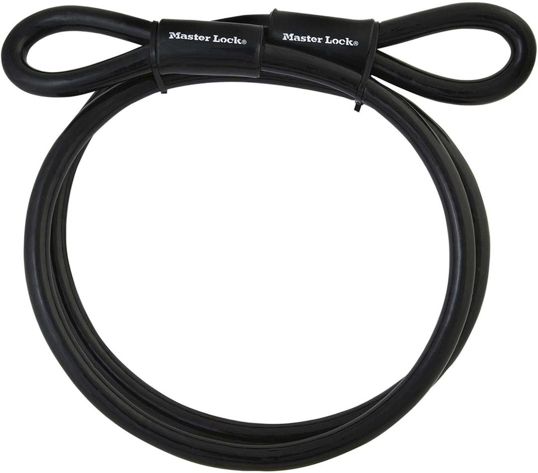 Master Lock 72DPF Steel Cable with Looped Ends, 15 ft. Long, 1 Pack, Black