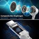COOYA USB C Headphones Sports Wired Earbuds for iPhone 17 16, HiFi Stereo | 13mm Dynamic Driver Sweatproof Type-C in-Ear Earphones with Mic No Latency Game Ear Buds for Samsung S26 S25 S23 White