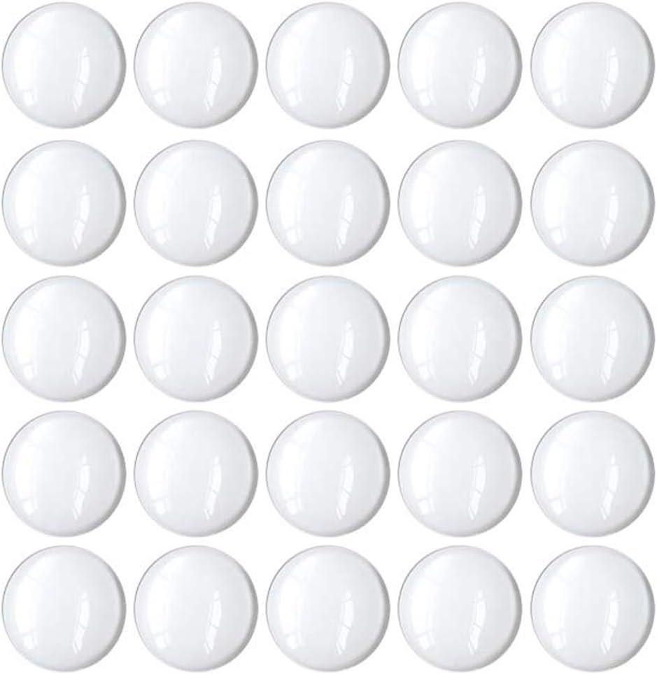 100 Pcs 25mm Clear Round Cabochons Flat Back Glass Dome Cabochons for DIY Crafts Photo Pendant Jewelry Making (25 MM)