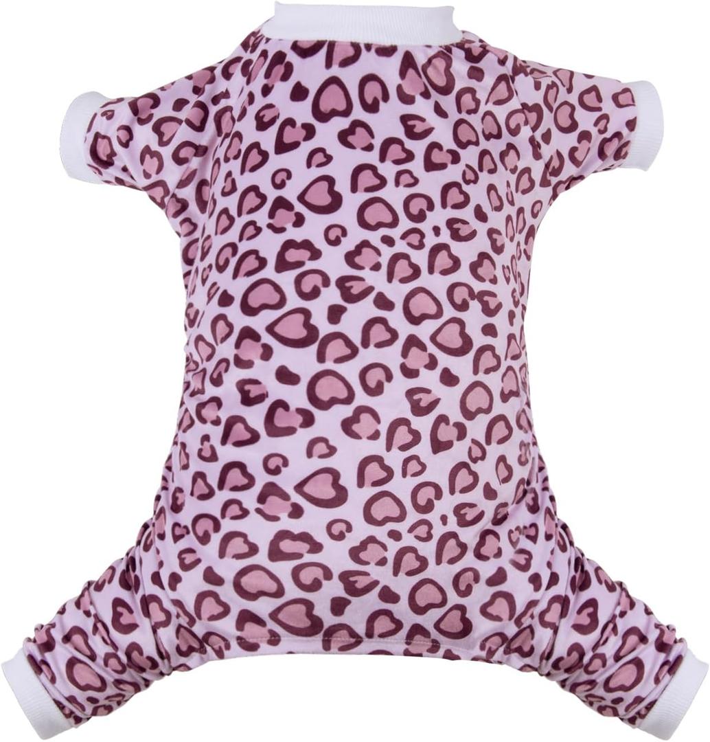 CuteBone Dog Halloween Pajamas Puppy Onesies Small Dogs Soft Pjs Coat Cat Apparel Comfy Pet Christmas Clothes Outfit Doggie Bodysuit P226S (Leopard print)