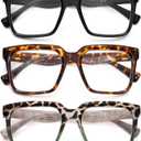 Oversized Reading Glasses Women Oprah Style Blue Light Blocking Computer Readers Designer Ladies Large Frame Square (Black & Tortoise & Tortoise Gradient Green)