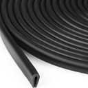 Rubber U Channel Edge Trim, Door Seal Strip, Fits Edge up to 1/16 Inch (1. 6mm) U Shape Weather Stripping(20 Feet,Black)