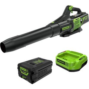 Greenworks 60V (610 CFM / 130 MPH) Cordless Leaf Blower, High Power, Lightweight & Quiet Operation for Wet Leaves, Driveways and Dense Gravel, Includes 2.5Ah Battery & 5A Rapid Charger