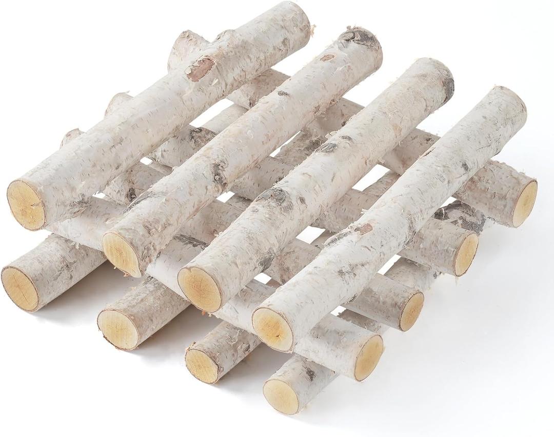 12-Pack Birch Logs for Crafts,Christmas Fireplace Decor Natural Home Wood Decor Birch Wood Branches Fire Logs for Fireplace,DIY,Holiday