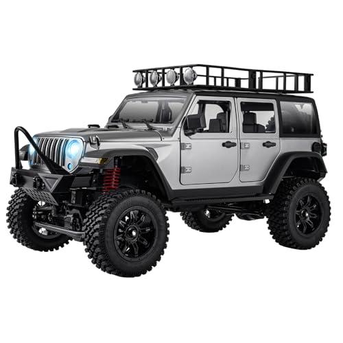 SVERTIBO 1/12 RC Crawler RTR, MN-128 Off-Road Truck, 4x4 RC Rock Crawler with 2.4G Remote Control RC Jeep Car Model for Adults Hobby Gifts (Gray)