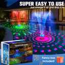 2026 Upgraded Pool Fountain,9000mah Rechargeable Floating Pool Fountain with Light Show,Above Ground Pool Water Fountain Pump with Anchor,Large Floting Fountain for Inground Pool-1PC Light Blue