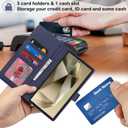 for Samsung Galaxy S24 Ultra Case with Detachable Magnetic Wallet - 2-in-1 Flip Folio Stand Cover, Card Holder & Wireless Charging Compatible - Blue