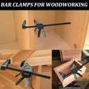 Bar Clamps for Woodworking,6-Pack Wood Clamps 12(4)&6(2) Light Duty One-Handed Quick Grip/Spreader Woodworking Clamp 150LBS Load Limit with Quick Change Button(Grey)