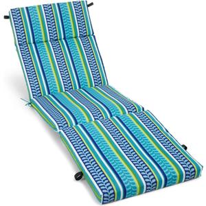 Blazing Needles Outdoor Chaise Lounge Cushion, 72" x 24", Pike Azure