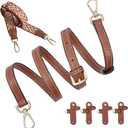 Leather Adjustable Shoulder Purse Strap Kit Replacement with Wide Belt Canvas Handbag Crossbody Strap for Longchomp Mini BagBrown Gold