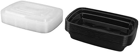 VINGVO Disposable Food Containers, Disposable Meal Prep Containers Healthy Food Take Out Boxes with Lids for Party Sandwiches 15 pcs