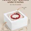 12x12x6 inch Cake Boxes 20 pcs, Large 12 inch Cake Box with Window for 6 Inch Tall Large Bakery Cakes, Pies, Sturdy Square White Cardboard, Cake Decorating Supplies (80 Pcs Stickers)