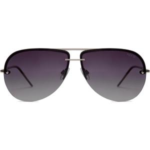 NYS Collection Aviator Sunglasses for Women & Men Medium Fit Thin Metal Frame Gradient Mirror Lenses with 100% UV Protection