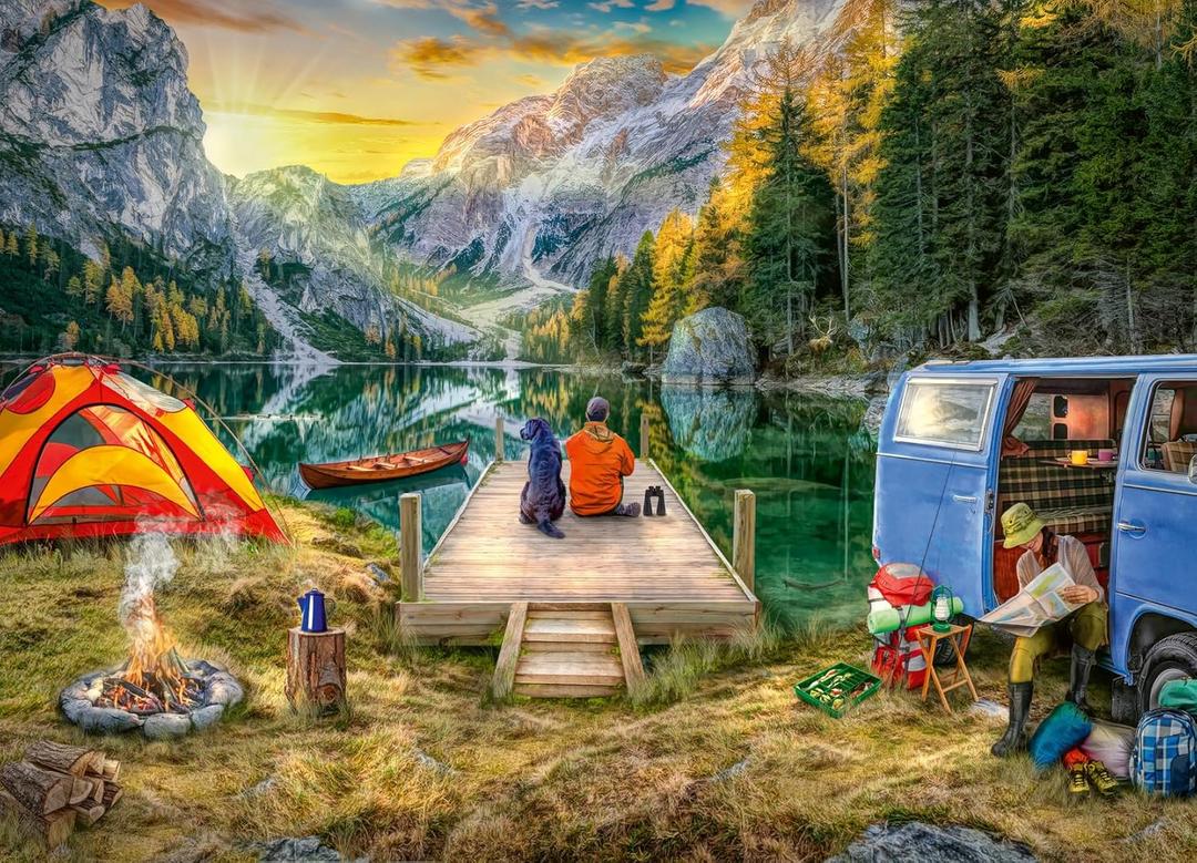 Ravensburger Calm Campsite 1000 Piece Jigsaw Puzzle for Adults - 12000076 - Handcrafted Tooling, Made in Germany, Every Piece Fits Together Perfectly