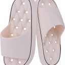 Quick Drying Shower Shoes Men Lightweight Shower Slippers with Drain Hole Soft Women Bathroom Slippers for Gym, Spa, Pool Anti-Slip Shower Shors Home Bathing Slipper Sandals Size: 7.5-8 Wide Women/6.5-7 Wide Men