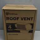 Roof Vent Cap - Hon&Guan Roof Vents 4 Inch Galvanized Steel Bathroom 4 Roof Exhaust Vent for Ventilation System-with Damper, Black
