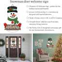 2 x Handcrafted Snowman Welcome Door Hanger Sign - Festive Winter Christmas Home Decor Door Decorations
