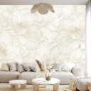 Peony Floral Beige Wallpaper Mural Peel and Stick for Living Room and Bedroom 137"x100"