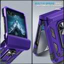 Janmitta Case for Moto Razr 2024/2025/2026,Razr+ Plus 2024/2025/2026 with Lanyard+Hinge Protection+Finger Ring Holder Kickstand,Dual-Layer Full Body Protective Shockproof Phone Cover,Purple