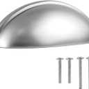 Cup Drawer Pulls  10 Pack  Silver Kitchen Cabinet Handles 3 Inch  Silver Cabinet Pulls  Cabinet Cup Pulls for Cabinets and Drawers  Cup Pulls for Drawers, Furniture & Kitchen Cabinet Hardware (Nickel)