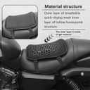 Motorcycle Seat Cushion, 3D Honeycomb Gel Breathable Shock-Absorbing Motorbike Seat Pad for Long Rides, Comfortable Pressure Relief Motorbike Chair Cover, Universal Fit