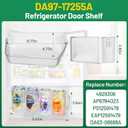 DA97-17255A Refrigerator Door Bin, Replace DA63-08688A Refrigerator Door Shelf Right, for samsung Door Bin RF265BEAESR, RF265BEAESG, RF262BEAESR (See Figure 6), 2 Pack, with 2 Soda Can Organizer