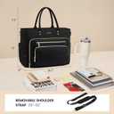 LOVEVOOK Teacher Tote Bag for Women Work, Laptop Bag Work Tote Bag Nurse Bags With Large Cup Holder, Professional Computer Briefcase Business Large Purses Handbag, Diaper Bag Mother Gift, Black