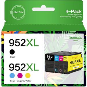 952xl Ink Cartridge Combo Pack LOMEN Compatible 952 XL Ink Cartridge Replacement for HP 952XL 952 Ink cartridges for OfficeJet Pro 7740 8210 8216 8218 8710 8715 8716 8717 8718 8719 (4 Pack, BK/C/M/Y)