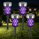 4 Pack Solar Bug Zapper Outdoor Waterproof Mosquito Repellent Outdoor Patio Mosquito Trap & Killer for Moths, Gnats, Flies, Small Flying Insect, Solar Powered Fly Zapper for Garden, Patio, Backyard