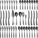 45-Piece Silverware Set Stainless Steel Flatware Set for 8 with Serving Utensils Include Dinner Fork Knife Spoon Cutlery Utensil Set for Home Kitchen Restaurant