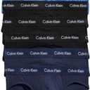 Calvin Klein Men's Cotton Stretch 7-pack Hip Brief (3 Black, 2 Blue Shadow, 2 Cobalt Water)