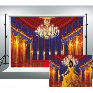 Ballroom Backdrop for Photography Beast's Palace Background for Girl Princess Belle Party 7x5ft Magnificent Castle Background Christmas Decor Photo Backdrops Photo Booth Studio Props ZYVV0673