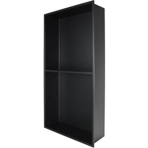Shower Niche 24" X 12" Black, Stainless Steel Wall Niche Double Shelves Recessed Shower Shelf for Bathroom Storage, No Tile Needed Over Mount Installation