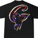 Unisex-Adult Standard Multi Colored Painted Tee (Black, XXL)