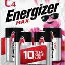 Energizer MAX C Batteries (4 Pack), C Cell Alkaline Batteries