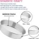 E-Far 8 Inch Cake Pan Set of 3, Stainless Steel Round Layer Cake Baking Pans, Non-Toxic & Healthy, Mirror Finish & Dishwasher Safe