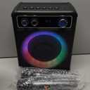 VOSOCO Karaoke Machine, Portable Bluetooth Karaoke Speaker with 2 Wireless Microphones, PA System for Adults Kids with LED Lights & Echo Adjustment, Supports TWS/TF/USB/AUX for Home Party, T03-2 MICS