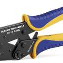 haisstronica Crimping Tool For Heat Shrink Connectors-AWG 26-10 Ratchet Wire Terminal Crimper-Ratcheting Crimper Tools- Available  For Insulated Nylon Connectors and Electrical Wire Connectors HS-8327
