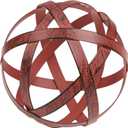 Everydecor Metal Decorative Sphere for Home Decor - Decorative Balls for Shelves, Centerpiece Bowls, Bookshelf - Decoration Orbs Accents for Living Room, Bedroom - Distressed Red Shelf Spheres (4.5 Inch)