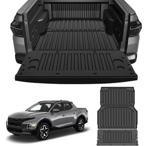 Santa Cruz Trunk Bed Mat Compatible with 2022-2026 Hyundai Santa Cruz 4.3FT - Custom Fit TPE Heavy Duty Cargo Mat - All Weather Santa Cruz Bed Liner Accessories (Bed Mat+Tailgate Mat)