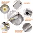 Automatic Water Dispenser for Dogs,Automatic Chicken Waterer,Outdoor Dog Water Feeder,304 Stainless Steel Water Bowl with Plastic Float Valve