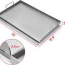 Griddle for Gas Grill, Universal Cast Iron Griddle Flat Top Plate Insert with Even Heating Bracing for Outdoor Grill Rectangular Plate with Removable Handles for Charcoal,Gas Stove,Camping,Tailgating