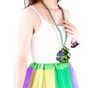 SUMERSHA 6pcs Mardi Gras Costume Set Tutu Skirt Sequins Feather Headband Masquerade Mask Beads Necklaces for Women Carnival Dress up Accessories