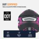 TTMiku Pink Adult Dirt Bike ATV Motocross Helmet DOT Approved Small
