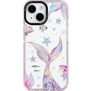 for iPhone 14 Case, Magical Mermaid Pattern with Iridescent Tail, Military-Grade Drop Protection, Cute Soft Slim TPU Protective Cover with Camera Protection for Women & Girls